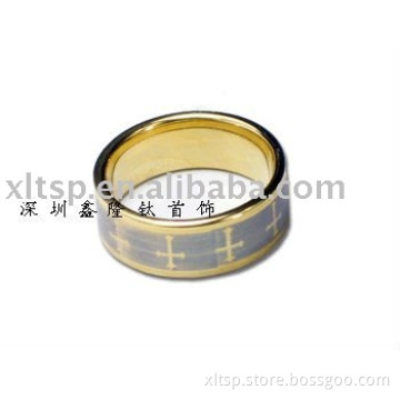 Valuable Jewelry Gold-plated Titanium Ring